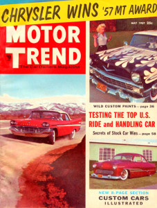 MOTOR TREND 1957 MAY - JATO-LANCER,CORVETTE SS,2000GT,A-C-D, MASERATI, FUEL INJ